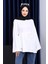 Ekru Dikiş Detaylı Yanları Yırtmaçlı Sweatshirt 1