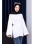 Ekru Dikiş Detaylı Yanları Yırtmaçlı Sweatshirt 2