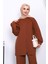 Kahverengi Fermuarlı Tunik Pantolonlu Scuba Takım 3