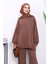 Kahverengi İki İplik Oversize Pantolonlu Takım 3
