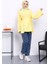 Sarı Dikiş Detaylı Yanları Yırtmaçlı Sweatshirt 2