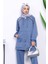 İndigo Fermuarlı Tunik Pantolonlu Modal Takım 3