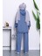 İndigo Fermuarlı Tunik Pantolonlu Modal Takım 4