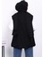 Siyah Fermuarlı Oversize Astarlı Yelek 4