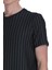 Lacivert Regular Fit Çizgili Bisiklet Yaka Tişört 4