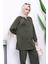 Haki Fermuarlı Tunik Pantolonlu Modal Takım 3