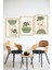 🌿 Yeşil Saksılı Soyut Bitki Kompozisyonu 3'lü Çerçeve Görünümlü Tablo Seti 🌟 CRVS1153 13 x 17 3