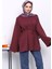 Mürdüm Dikiş Detaylı Yanları Yırtmaçlı Sweatshirt 1