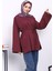 Mürdüm Dikiş Detaylı Yanları Yırtmaçlı Sweatshirt 3