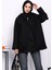 Siyah Oversize Fermuarlı Süet Ceket 1