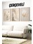 🌼 3'lü Çerçeveli Krem Çiçek Desenli Dekoratif Tablo Seti 🌿 CRV1149 23 x 32 1