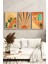 🧡 3’lü Çerçeveli Mimari Güneş ve Bitki Temalı Dekoratif Tablo Seti🌿 CRV1150 23 x 32 4