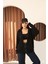 Siyah Oversize Içi Polar ve Fermuar Detaylı Kapüşonlu Kadın Sweatshirt 5