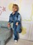 Kız Çocuk Denim Kumaş Ceket Jean Alt Üst Takım 1