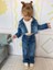 Kız Çocuk Denim Kumaş Ceket Jean Alt Üst Takım 2