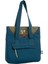 Petrol Mavisi Fare Desenli Canvas Kumaş Omuz Çantası 2