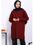 Bordo Soğuk İplik Merserize Triko Tunik 3