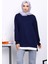 Lacivert Bisiklet Yaka Yan Fermuarlı Tunik 1