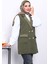 Haki Düğmeli Buklet Yelek 3