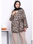 Vizon Etnik Desenli Yan Bağlamalı Kimono Ceket 1