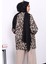 Vizon Etnik Desenli Yan Bağlamalı Kimono Ceket 4
