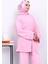 Pembe Bisiklet Yaka Yan Yırtmaçlı Takım 3