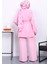 Pembe Bisiklet Yaka Yan Yırtmaçlı Takım 4