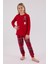 Garson Kız Çocuk Aile %100 Pamuklu 4 Mesim New Year Uzun Kollu Pijama Takım 4