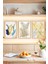 🌿 Altın ve Mavi Tüy – Tropikal Bitki Temalı 3'lü Çerçeve Görünümlü Tablo Seti 🌿🌟 CRVS1172 13 x 17 1