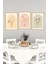 🌸 Pastel Renkli Çiçek Desenli 3’lü Çerçeve Görünümlü Tablo Seti 🌸 CRVS1162 13 x 17 5