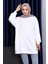 Ekru Kapşonlu Çift Cepli Sweat 3