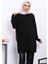 Siyah Soğuk İplik Merserize Triko Tunik 1