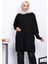 Siyah Soğuk İplik Merserize Triko Tunik 3