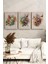 🌸 3'lü Çam Çerçeveli Uv Baskılı Çiçek Temalı Mdf Tablolar🌿 CRV1169 23 x 32 4