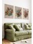 🌸 3'lü Çam Çerçeveli Uv Baskılı Çiçek Temalı Mdf Tablolar🌿 CRV1169 23 x 32 5