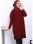 Bordo Soğuk İplik Merserize Triko Tunik 3