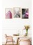 🌆 Pembe Şehir Temalı 3’lü Çerçeve Görünümlü Tablo Seti – Modern Dekorun Renkli Yorumu🌟 CRVS1175 13 x 17 4