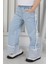 Premium Kalite Mavi Geniş Paça Jean Denim Kız Çocuk Pantolon 5