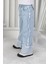 Premium Kalite Mavi Geniş Paça Jean Denim Kız Çocuk Pantolon 6