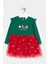 Kız Bebek Snowman And Penguın Desenli Tüllü Yılbaşı Elbisesi NBK-24915 2