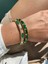 Zümrüt Yeşili Mine Işlemeli Gold Çelik Bileklik 1