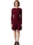 Kadınlar Için Bordo A Kesim Triko Elbise Mini Boy Uzun Standart Kol Kışlık Gündüz Gece Kombin 1