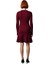 Kadınlar Için Bordo A Kesim Triko Elbise Mini Boy Uzun Standart Kol Kışlık Gündüz Gece Kombin 2