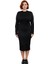 Kadın Siyah Bodycon Triko Midi Elbise Bisiklet Yaka Taş Detaylı Uzun Kol Kışlık Şık Seçim Kaliteli 3