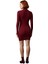 Kadın Şık Bordo Bodycon Triko Elbise Dik Yaka Uzun Kol Kış ve Sonbahar Günlük Kullanım Için 3