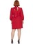 Kadın Büyük Beden A Kesim Dokuma Mini Elbise Balon Kollu Dik Yaka Ofis ve Özel Etkinlikler 3