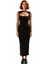 Kadın Şık Gece Kokteyl Elbisesi Kolsuz Bodycon Cut Out Detaylı Örme Polyester Maxi Boy Kaliteli 2