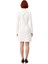 Kadın Ekru Balıkçı Yaka Uzun Kollu Mini Elbise 80 Pamuk 20 Polyester Kışlık Örme Konforlu Günlük 3