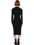 Kadın Bodycon Uzun Kol Dik Yaka Yırtmaçlı Poliviskon Kaşkorse Örme Midi Elbise Kışa Özel Kaliteli 4