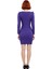 Kadın Mor Düz Dokuma Bodycon Ofis Elbisesi Uzun Balon Kol V Yaka Kış Sezonu Zarafeti Şıklığı 3